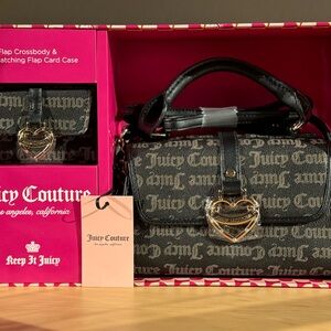 Juicy Couture Black Crossbody Bag with Gold Accents